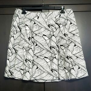 Loft Petite Linen Palm Leaf Skirt with Pockets